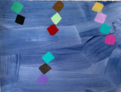 FLYING BLUE   2023  29 x 38 cm  Acrylic on paper