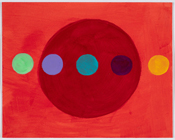ACROSS (Red on Red)  2023  24 x 30 cm  Acrylic on paper